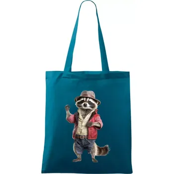 Nákupní taška Mýval v košili - Taška bavlněná - 42 x 38 cm ( Petrolejová )