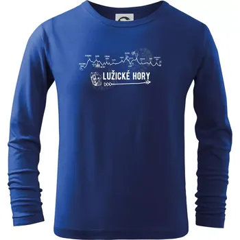 Chlapecké tričko Profil Lužické hory - Triko dětské Long Sleeve - 104-110cm / 3-4 roky ( Královská modrá )
