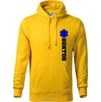 Pánská mikina Hvězda života - doktor - Mikina pánská Cape s kapucí - 2XL ( Žlutá )