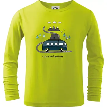 Chlapecké oblečení Cesta přírodou I love Adventure - Triko dětské Long Sleeve - 122 cm/6 let ( Limetková )