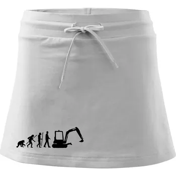 Dámská sukně Evoluce bagr malý - Sportovní sukně - two in one - S ( Bílá )