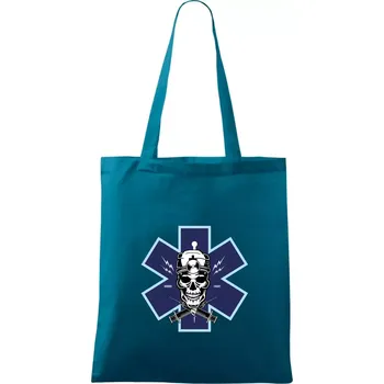 Lebka lékař - Taška bavlněná - 42 x 38 cm ( Petrolejová )