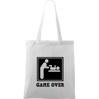 Nákupní taška Game over miminko - Taška bavlněná - 42 x 38 cm ( Bílá )