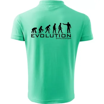 Pánská košile Evoluce civilizace - Polokošile pánská Pique Polo 203 - 4XL ( Mátová )