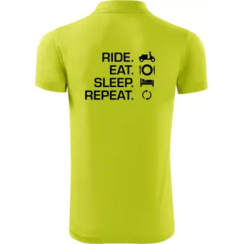 Pánská košile Ride Eat Sleep Repeat moto skútr - Polokošile Victory sportovní (dresovina) - 3XL ( Limetková )