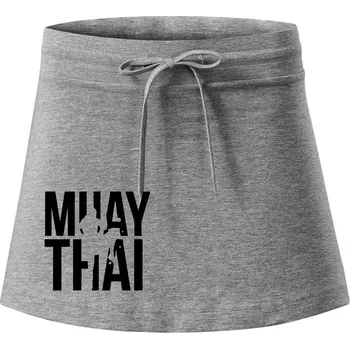 Dámská sukně Nápis Muay Thai - Sportovní sukně - two in one - XL ( Tmavě šedý melír )