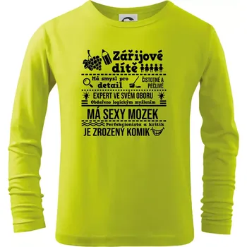 Dětská móda Narozeniny září - Triko dětské Long Sleeve - 122 cm/6 let ( Limetková )