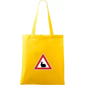 Dopravní značka - Králík - Taška bavlněná - 42 x 38 cm ( Žlutá )