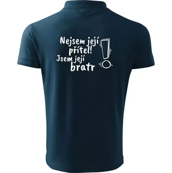 Pánská košile Nejsem její přítel, jsem její bratr - Polokošile pánská Pique Polo 203 - 4XL ( Námořní modrá (velmi tmavá - téměř černá) )