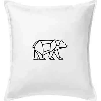 Polštář Geometrie lední medvěd chodící - Polštář 50x50 - 50x50 - Včetně výplně ( Bílá )