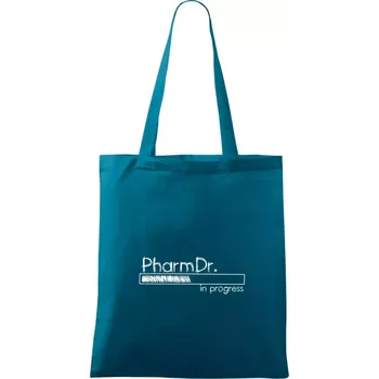 In progress titul PharmDr. doktor / doktorka farmacie - Taška bavlněná - 42 x 38 cm ( Petrolejová )