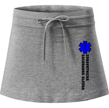 Dámská sukně Hvězda života - zdravotnická záchranná služba - Sportovní sukně - two in one - XL ( Tmavě šedý melír )