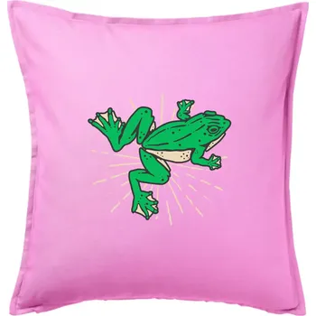 Polštář Žába zelená kreslená - Polštář 50x50 - 50x50 - Pouze potah ( Růžová )