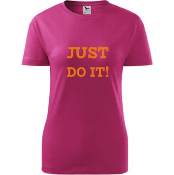 Purpurové dámské tričko Just do it - barva purpurová - velikost M