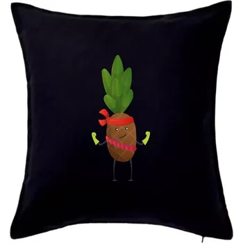 Polštář Ananas indián - Polštář 50x50 - 50x50 - Pouze potah ( Černá )