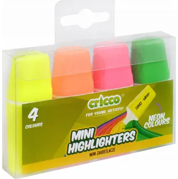 FIXY NA POZNÁMKY ZVÝRAZŇOVAČ DO ŠKOLY MINI NEONOVÉ FIX 4 BARVY CRICCO