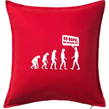 Polštář Evoluce Go back - Polštář 50x50 - 50x50 - Pouze potah ( Červená )