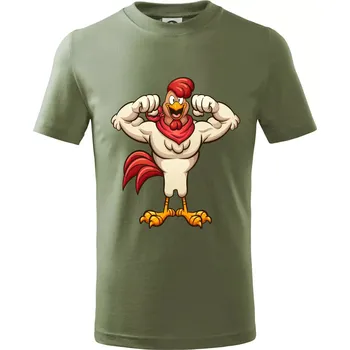 Chlapecké oblečení Svalnatý kohout - Tričko dětské bavlněné - 146 cm/10 let ( Khaki )