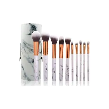 Kosmetický štětec Zoë Ayla Makeup Brush Set and Cylindric Case 10 Pices Marble Sada štětců