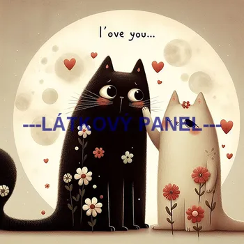 Látkový panel - Kočka - KČ-178 Velikost: 15x15cm, Materiál: Kočárkovina