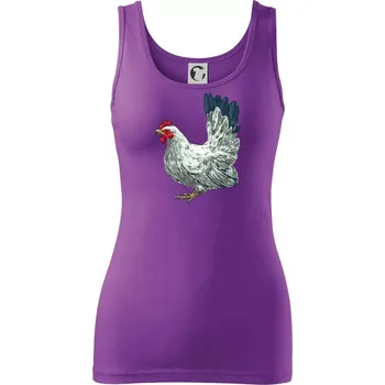 Dámské tričko Slepice kreslená bílá - Dámské tílko - XS ( Fialová )