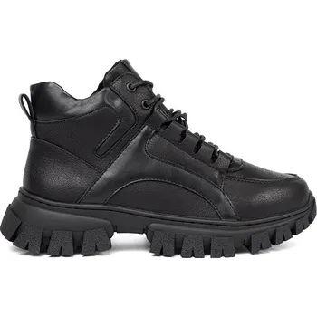 Dámská treková obuv Černé dámské šněrovací traperky s hrubou podrážkou BT750B Velikost: 40