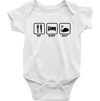 Kojenecké oblečení Eat sleep golf - Body kojenecké s krátkým rukávem - Krátký r. do 3 měs ( Bílá )