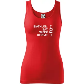 Dámské tričko Biathlon Eat Sleep Repeat - Dámské tílko - XS ( Červená )