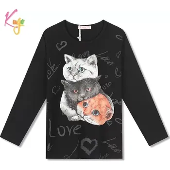 Dívčí tričko dlouhý rukáv Kugo FT1216 černé