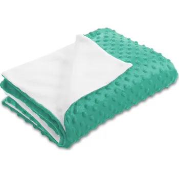 deka Dětská oboustranná deka Minky puntíky/Polar MKP-047 Tyrkysově zelená 75x100 cm