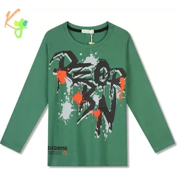 Chlapecké tričko Chlapecké tričko dlouhý rukáv Kugo FC0358 zelené (Cool tričko pro kluky s dlouhým rukávem)