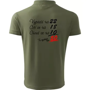 Pánská košile Vypadá, cítí se, chová se - 50 let - Polokošile pánská Pique Polo 203 - 4XL ( Khaki )