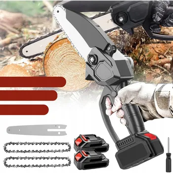 Motorová pila ŘETĚZOVÁ PILA BEZUHLÍKOVÁ AKUMULÁTOROVÁ 8” 2x AKU 21V PILKA NA VĚTVE