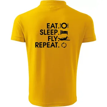 Pánská košile Eat sleep fly repeat - Polokošile pánská Pique Polo 203 - S ( Žlutá )