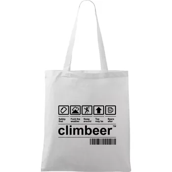 Nákupní taška Čárový kód - Climbeer - Taška bavlněná - 42 x 38 cm ( Bílá )