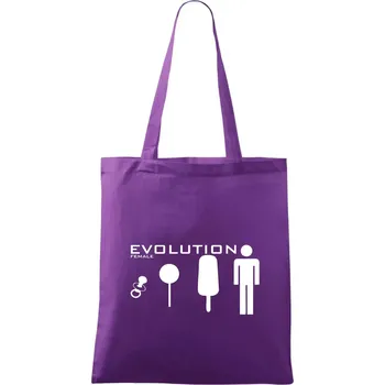 Evoluce ženy - Taška bavlněná - 42 x 38 cm ( Fialová )