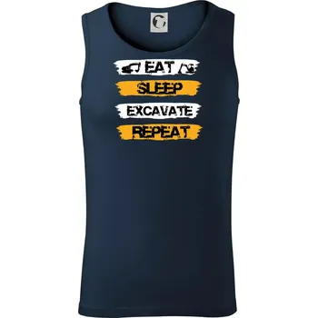 Eat Sleep Excavate Repeat - Tílko pánské Core - S ( Námořní modrá (velmi tmavá - téměř černá) )