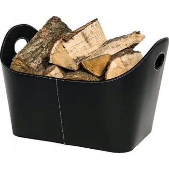 Koš na dřevo Anslut, kožený
