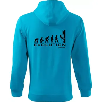 Pánská mikina Evolution Climb - Mikina s kapucí na zip trendy zipper - M ( Světlý tyrkys )