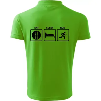 Pánská košile Eat sleep run čtverce - Polokošile pánská Pique Polo 203 - 5XL ( Apple Green )