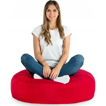 Taburet Plyšový polštář na sezení do křesla PARI ČERVENÝ