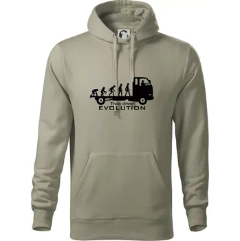 Pánská mikina Truck driver evolution - Mikina pánská Cape s kapucí - XL ( Light khaki )