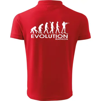 Pánská košile Evoluce biatlonu Biathlon - Polokošile pánská Pique Polo 203 - 4XL ( Červená )