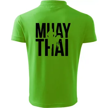 Pánská košile Nápis Muay Thai - Polokošile pánská Pique Polo 203 - 4XL ( Apple Green )
