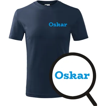 Chlapecké oblečení Tmavě modré dětské tričko Oskar - dětské tričko se jménem - barva tmavě modrá - velikost 4roky