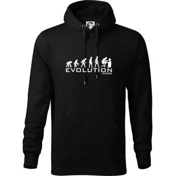 Pánská mikina Evoluce práce - Mikina pánská Cape s kapucí - 2XL ( Černá )