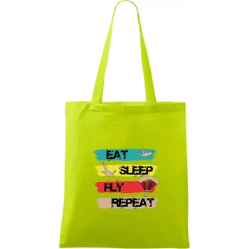 Eat Sleep Fly Repeat Paragliding - Taška bavlněná - 42 x 38 cm ( Limetková )