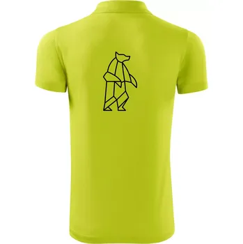 Pánská košile Geometrie lední medvěd stojící - Polokošile Victory sportovní (dresovina) - 2XL ( Limetková )