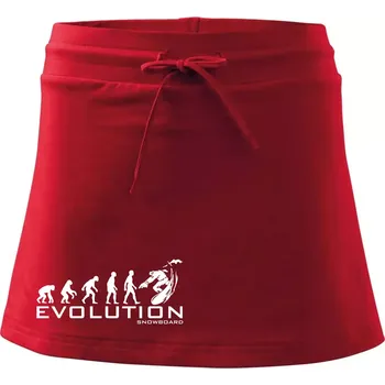 Dámská sukně Evoluce snowboardu - Sportovní sukně - two in one - M ( Červená )