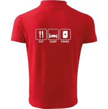 Pánská košile Eat sleep poker - Polokošile pánská Pique Polo 203 - 2XL ( Červená )